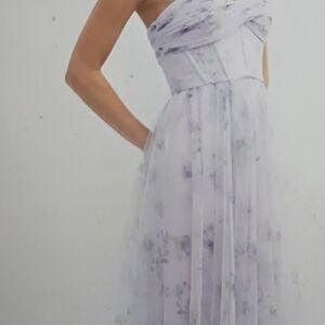 Dessy Collection Purple Strapless Gown for Weddings